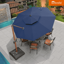 PURPLE LEAF SUNBRELLA Cantilever Umbrella Deluxe Wood Pattern Patio Umbrella