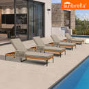 PURPLE LEAF Outdoor Chaise Lounge Patio Lounge Chair Recliner with Side Table and Cushion for Poolside Balcony Backyard
