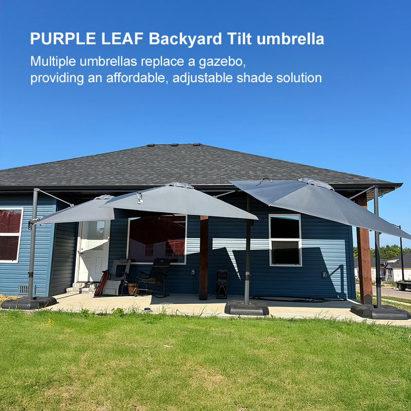 PURPLE LEAF Affordable Patio Umbrella Swivel Left-Right Tiliting Cantilever Umbrella