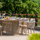PURPLE LEAF Outdoor Dining Set for Family, Aluminum Outdoor Patio Table and Chairs Set with Olefin Cushions, Patio Furniture Set for Garden or Deck, Beige