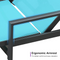PURPLE LEAF Outdoor Lounge Chair Set of 3 Patio Chaise Pool Lounger Aluminum Frame with Side Table and Wheels for Outside Sunbathing Tanning Recliner Including Pillows