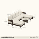 PURPLE LEAF Tuscany U-Shaped Patio Conversation Set with Removable Cushions and Pillows Bronze Aluminum Frame Outdoor Couch Sets for Porch Yard Garden