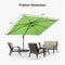 PURPLE LEAF Patio Cantilever Umbrella with Aluminum Offset Hanging for Pool Garden Deck