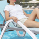 PURPLE LEAF Patio Chaise Lounge Chair Outdoor Plastic Textilene Sun Bathing Recliner Tanning Pool Lounger with 6 Adjustable Position for Outside Beach in-Pool Lawn Poolside
