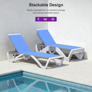 PURPLE LEAF Patio Chaise Lounge Chair Outside Aluminum Plastic Stackable Tanning Chairs for Pool Sunbathing Beach Deck Outdoor Lounger