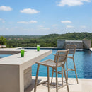 PURPLE LEAF Patio Counter Height Bar Stools Set of 2 Metal Bar Chairs with Back Wicker Woven Stools for Kitchen Island Pool Garden Outdoor Barstools