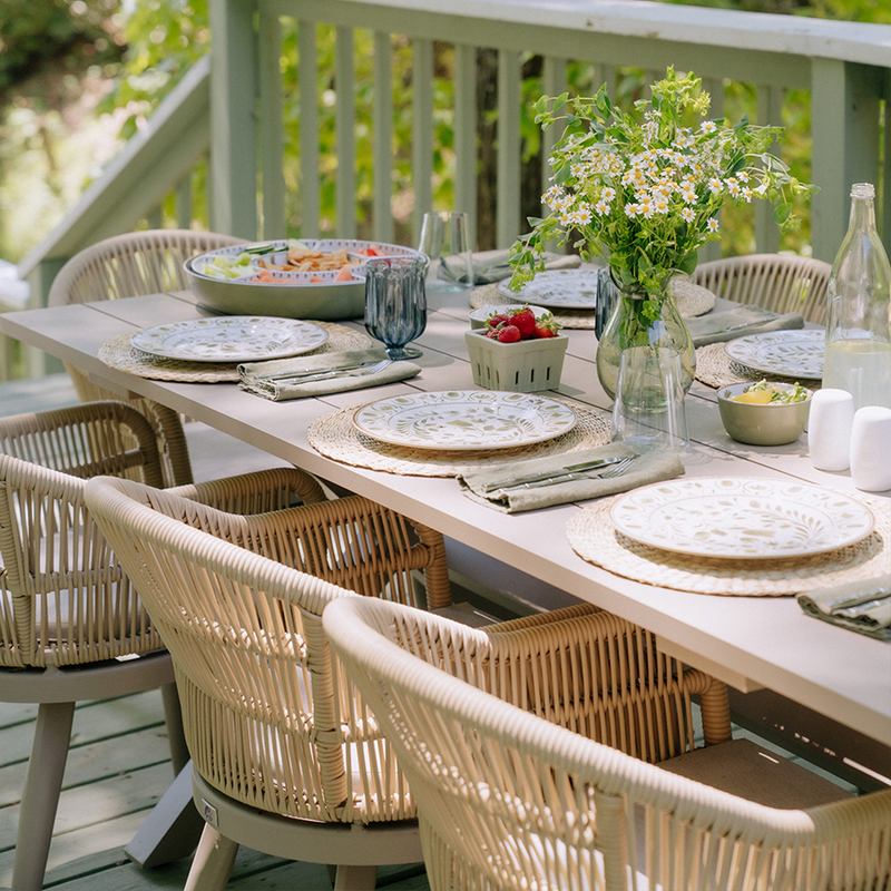 PURPLE LEAF 10/8/6 Pieces Outdoor Dining Set with Patio Aluminium Dining Table Rattan Chairs for Kitchen Champagne