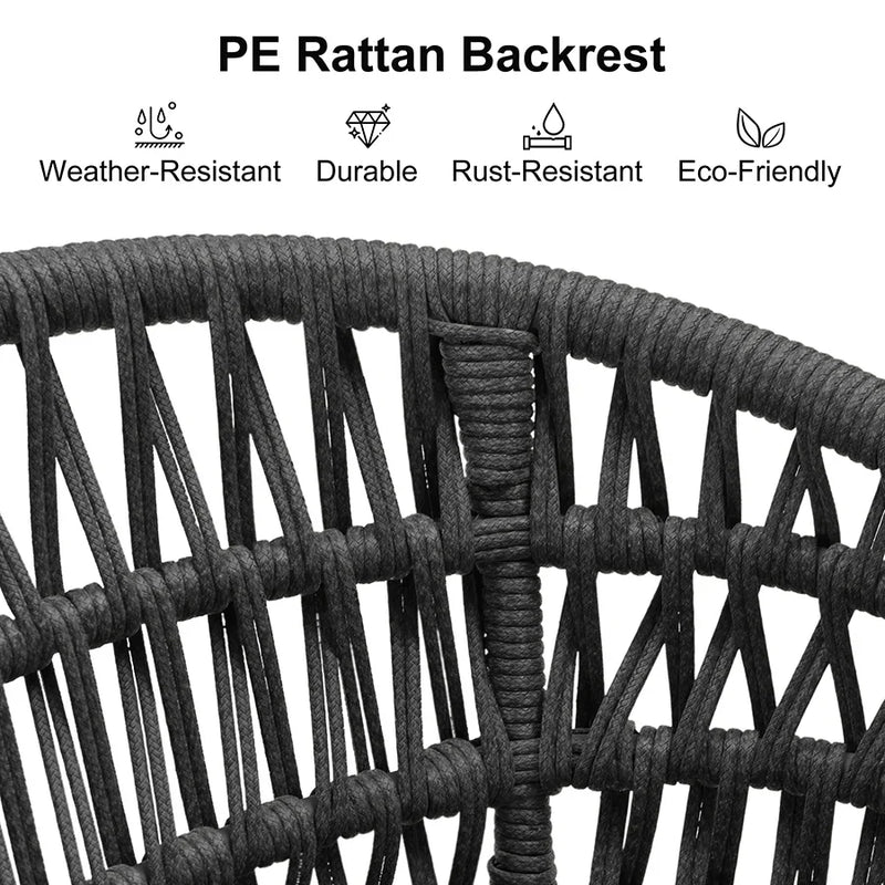 PURPLE LEAF Outdoor Dining Set Rattan Dining Chairs and Table for Garden Patio