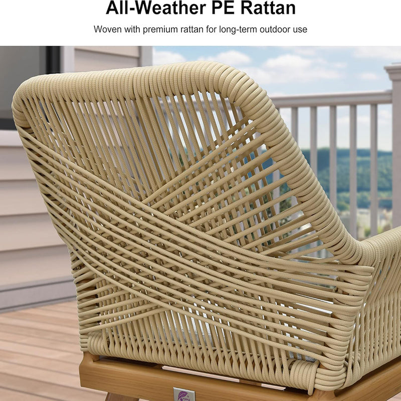 PURPLE LEAF Outdoor Dining Set All-Weather PE Rattan Outdoor Patio Furniture Set with Aluminum Frame