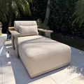 PURPLE LEAF Outdoor Chaise Lounge Chair Aluminum Patio Lounge Chair with Pillow Lounger Recliner Chiar for Beach Pool Lawn Tanning Lounge