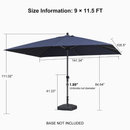 PURPLE LEAF Aluminum Outdoor Market Umbrella Patio Table Umbrella