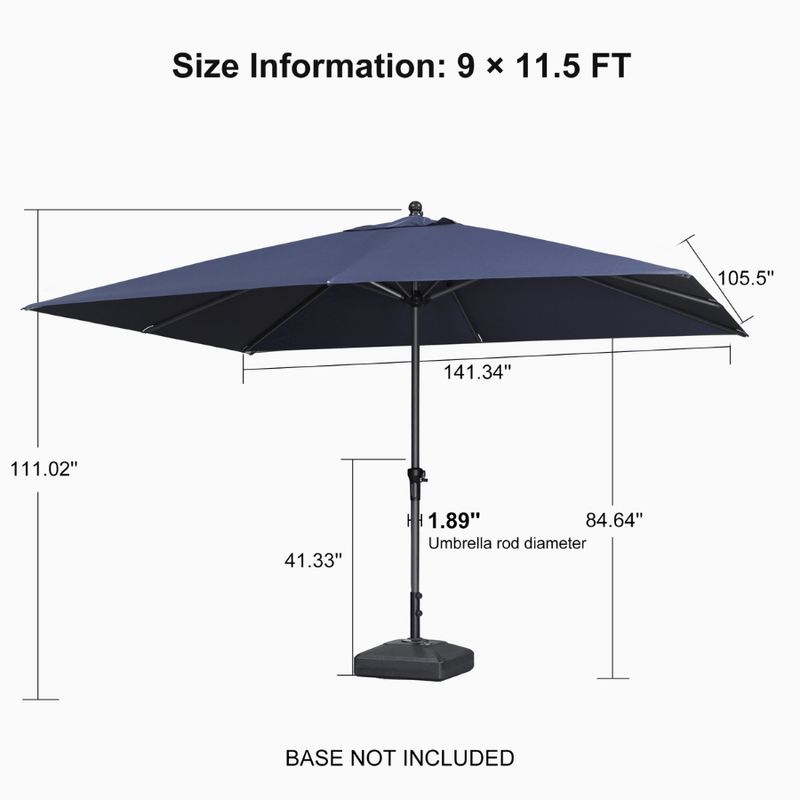 PURPLE LEAF Aluminum Outdoor Market Umbrella Patio Table Umbrella