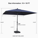 PURPLE LEAF Aluminum Outdoor Market Umbrella Patio Table Umbrella