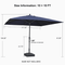 PURPLE LEAF Aluminum Outdoor Market Umbrella Patio Table Umbrella