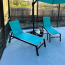 PURPLE LEAF Patio Chaise Lounge Textilene Pool with Wheels Sunbathing Chair for Outdoor, Beach, Yard, Side Table Included
