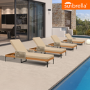 PURPLE LEAF Outdoor Chaise Lounge Patio Lounge Chair Recliner with Side Table and Cushion for Poolside Balcony Backyard