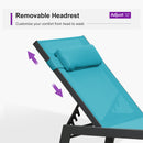 PURPLE LEAF Outdoor Lounge Chair Patio Chaise Pool Lounger Aluminum Frame with Side Table and Wheels for Outside Sunbathing Tanning Recliner Including Pillows