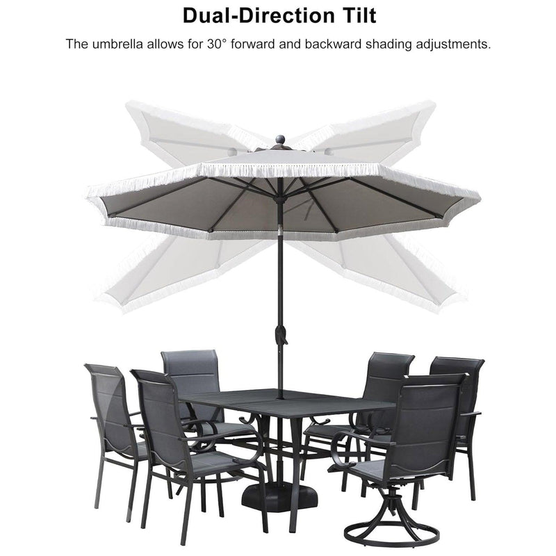 purple leaf patio umbrella dual-direction tilt