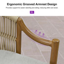 PURPLE LEAF Patio Bar Stools Set of 2 Outdoor Wicker Modern High Bar Chairs Metal Cushioned Barstools with Backs and Ergonomic Armrest for Balcony Garden Indoor Kitchen Island