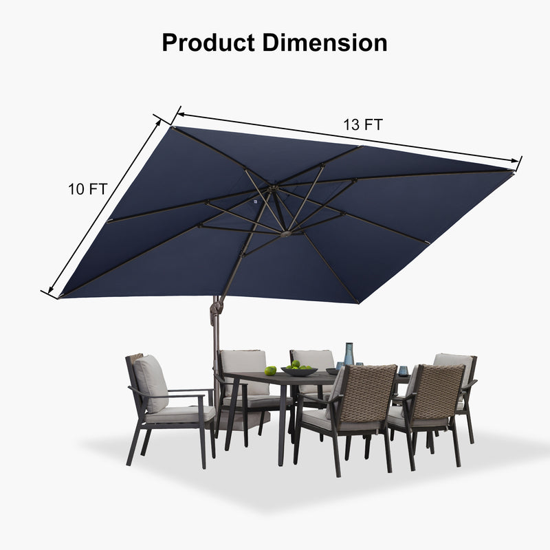 PURPLE LEAF Patio Cantilever Umbrella with Aluminum Offset Hanging for Pool Garden Deck