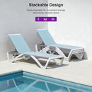 PURPLE LEAF Patio Chaise Lounge Chair Outside Aluminum Plastic Stackable Tanning Chairs for Pool Sunbathing Beach Deck Outdoor Lounger