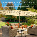 PURPLE LEAF 14'X8' double-sided patio market white large rectangular advanced chain lock pin umbrellas with a sturdy 1.9" powder-coated pole and 12 ribs for stability and free base 
 Large canopy, suitable for multi-person gatherings
Covers more people, making the fun even greater