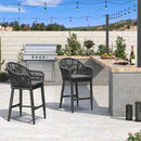 OPEN BOX I PURPLE LEAF Patio Chairs, 2 Set Outdoor Bar Stools Modern Counter Height Bar, Cushions Included