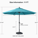 PURPLE LEAF Aluminum Outdoor Market Umbrella Patio Table Umbrella