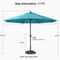 PURPLE LEAF Aluminum Outdoor Market Umbrella Patio Table Umbrella