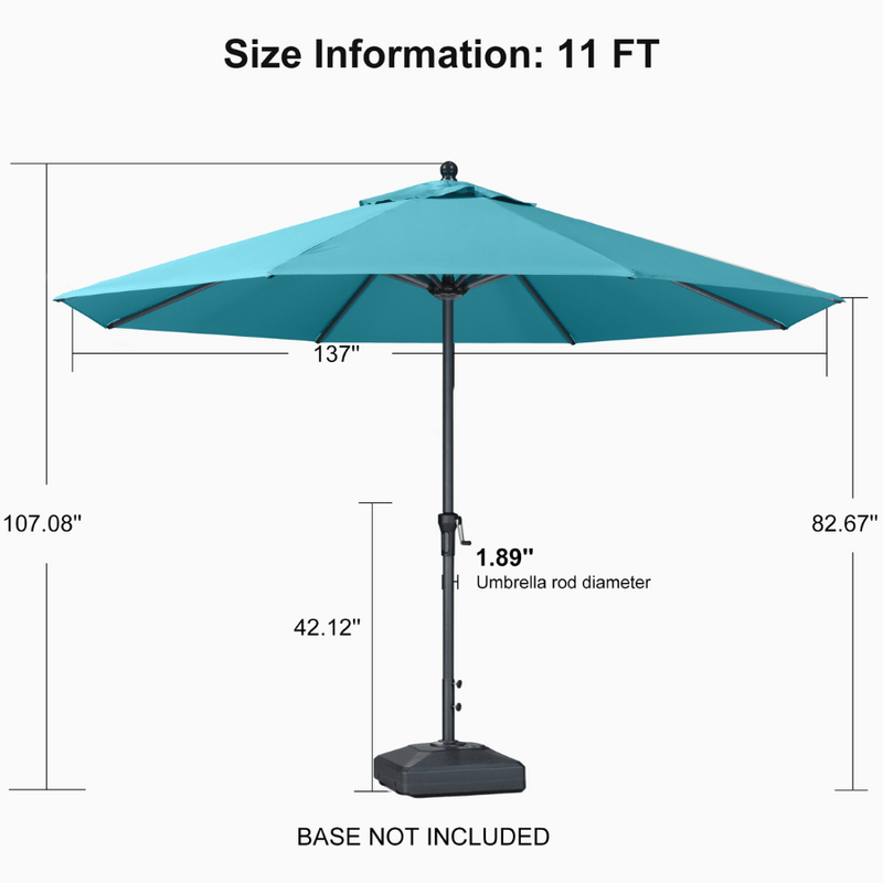 PURPLE LEAF Aluminum Outdoor Market Umbrella Patio Table Umbrella