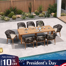 PURPLE LEAF Patio Dining Set with Sunbrella Fabric Cushions and Aluminum Table All-Weather Wicker Patio Table Set for Deck