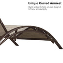 PURPLE LEAF Outdoor Chaise Lounge Chair  Patio Pool Lounger Bronze Aluminum Chairs with Side Table Adjustable Tanning Recliner for Outside Backyard Yard Deck Balcony Beach