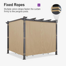 PURPLE LEAF Outdoor Pergola with Retractable Canopy Aluminum Shelter for Beach Porch Garden  Shade Pavilion Pergola  with Curtains
