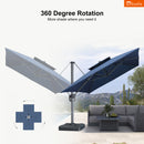 Clearance - PURPLE LEAF OPEN BOX SUNBRELLA Cantilever Umbrella Grey Aluminum Patio Umbrella