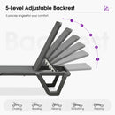PURPLE LEAF Outdoor Chaise Lounge Patio Chair 5 Positions Adjustable Aluminum Frame with Textilene Seat Lightweight and Durable Pool Chaise Lounge for Patio Poolside Beach Yard