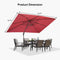 PURPLE LEAF Patio Cantilever Umbrella with Aluminum Offset Hanging for Pool Garden Deck
