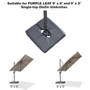 PURPLE LEAF Grey Outdoor Umbrella Base, ZY05ALFGYBS-75.Suitable for PURPLE LEAF 8' x 8' and 9' x 9' Single-top Olefin Umbrellas.