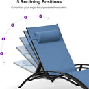 PURPLE LEAF Patio Chaise Lounge Set Outdoor Beach Pool Sunbathing Lawn Lounger Recliner Chair Outside Chairs with Side Table Included