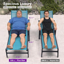 PURPLE LEAF Oversized Chaise Lounge Chair Outdoor Extra Wide Pool Lounge Chairs 5 Adjustable Position with Armrests and Side Table, Aluminum Patio Lounge Chair for Outside, Backyard, Pool