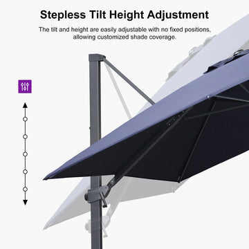 Stepless Tilt Cantilever Patio Umbrella