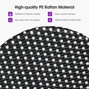 PURPLE LEAF Patio Oversized Backrest Bar Height Stool Set of 2 Outdoor Round Barstools Aluminum Frame Woven Rattan for Indoor Kitchen Dining Bistros Cafe Restaurant