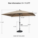 Clearance-PURPLE LEAF OPEN BOX Aluminum Outdoor Market Umbrella Patio Table Umbrella For Pool