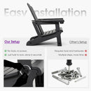 PURPLE LEAF Adirondack Chair Set of HDPE All-Weather Outdoor Fire Pit Chair with 24.6" Oversized Seat Wood-Textured Patio Adirondack Chair with Dual Cup Holders for Garden Deck Backyard