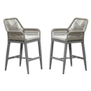 PURPLE LEAF Modern Bar Stools Set of 2, Aluminum Bar Stool with Cushion for Indoor and Outdoor, Kitchen Island
