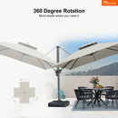 Clearance - PURPLE LEAF OPEN BOX SUNBRELLA Cantilever Umbrella Grey Aluminum Patio Umbrella