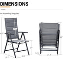 PURPLE LEAF  Folding Outdoor Dining Set  with Aluminum Table and Padded Chairs All Weather Dining Table Sets for Garden Backyard Poolside