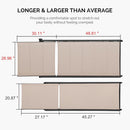 PURPLE LEAF Extra Large 2 Pieces Outdoor Aluminum Chaise Lounge Chair with Wheels