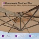 PURPLE LEAF Provence Series Outdoor Cantilever Patio Umbrella with Champagne Gold Frame for Terrace, Deck & Lounge
