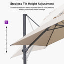 PURPLE LEAF Stepless Tilt Cantilever Umbrella Affordable Outdoor Patio Umbrella