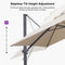 PURPLE LEAF Stepless Tilt Cantilever Umbrella Affordable Outdoor Patio Umbrella